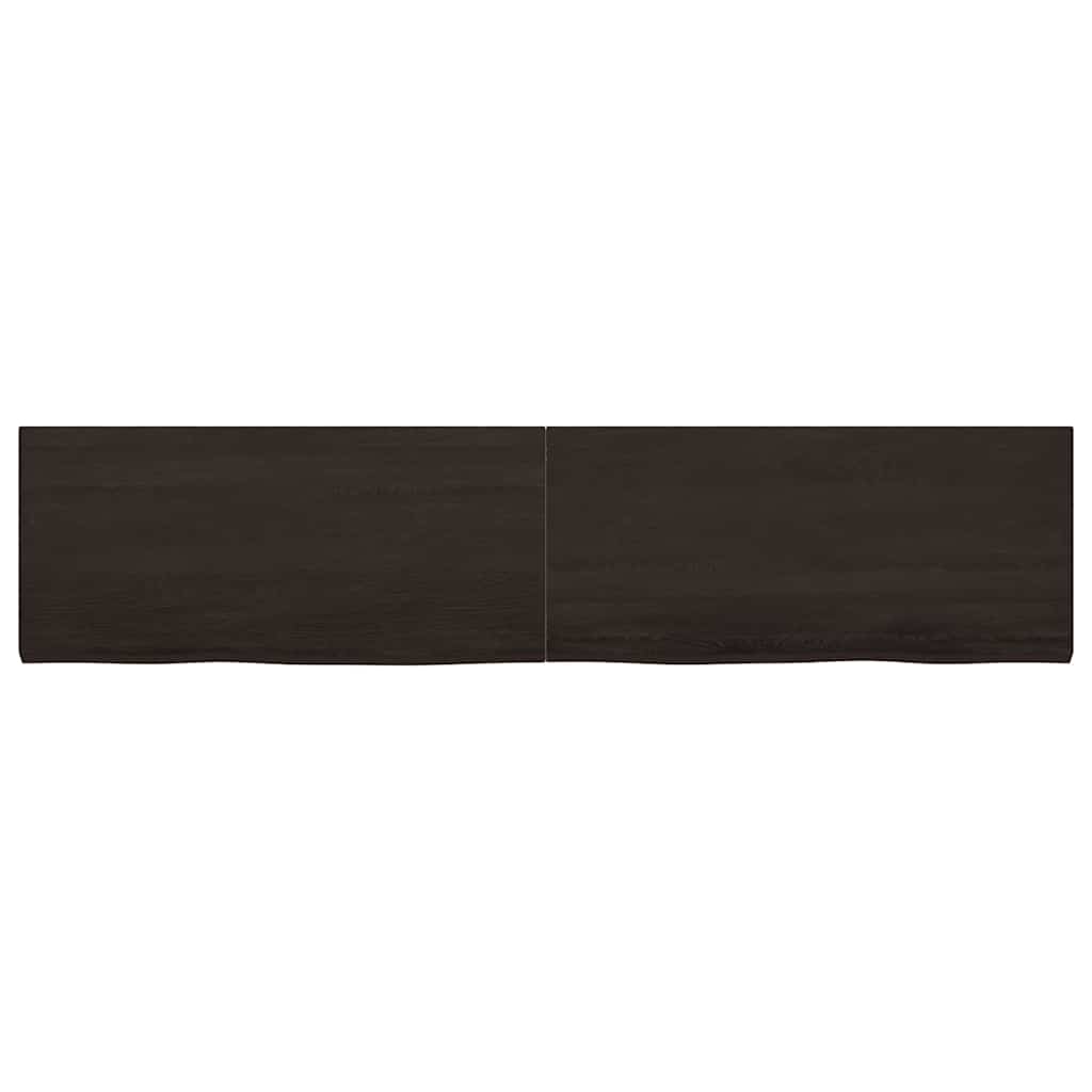 vidaXL Wandregal Dunkelbraun 220x50x(2-4)cm Massivholz Eiche Behandelt