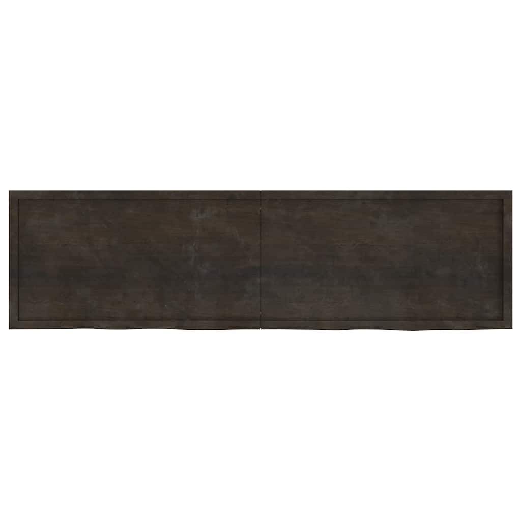 vidaXL Wandregal Dunkelbraun 220x60x(2-4)cm Massivholz Eiche Behandelt