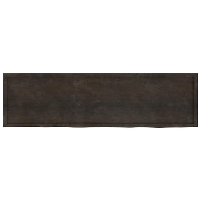 vidaXL Wandregal Dunkelbraun 220x60x(2-4)cm Massivholz Eiche Behandelt