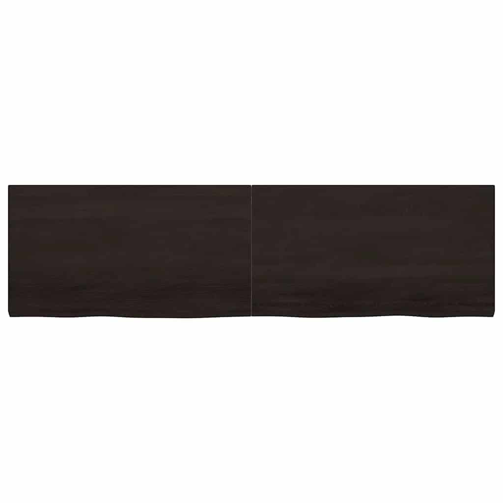 vidaXL Wandregal Dunkelbraun 220x60x(2-4)cm Massivholz Eiche Behandelt