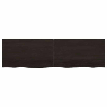 vidaXL Wandregal Dunkelbraun 220x60x(2-4)cm Massivholz Eiche Behandelt