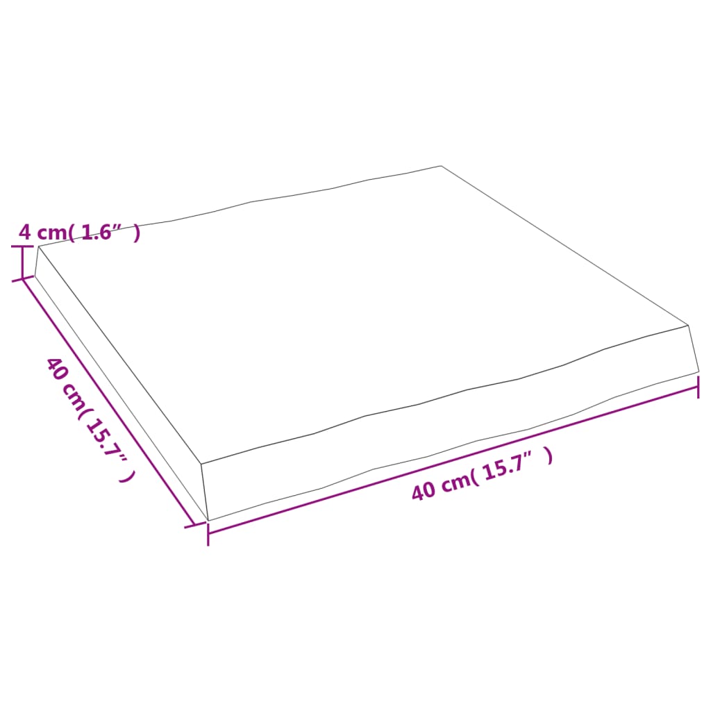 vidaXL Tischplatte 40x40x(2-4) cm Massivholz Unbehandelt Baumkante