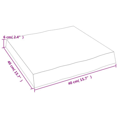vidaXL Tischplatte 40x40x(2-6) cm Massivholz Unbehandelt Baumkante