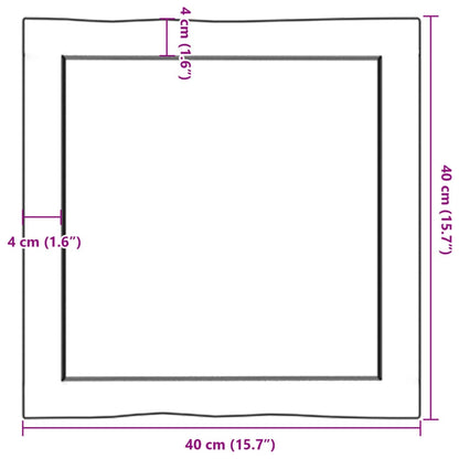 vidaXL Tischplatte 40x40x(2-6) cm Massivholz Unbehandelt Baumkante