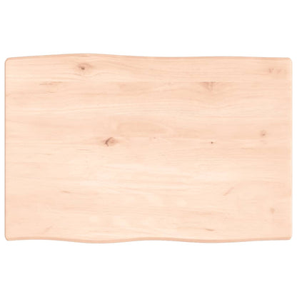 vidaXL Tischplatte 60x40x2 cm Massivholz Eiche Unbehandelt Baumkante