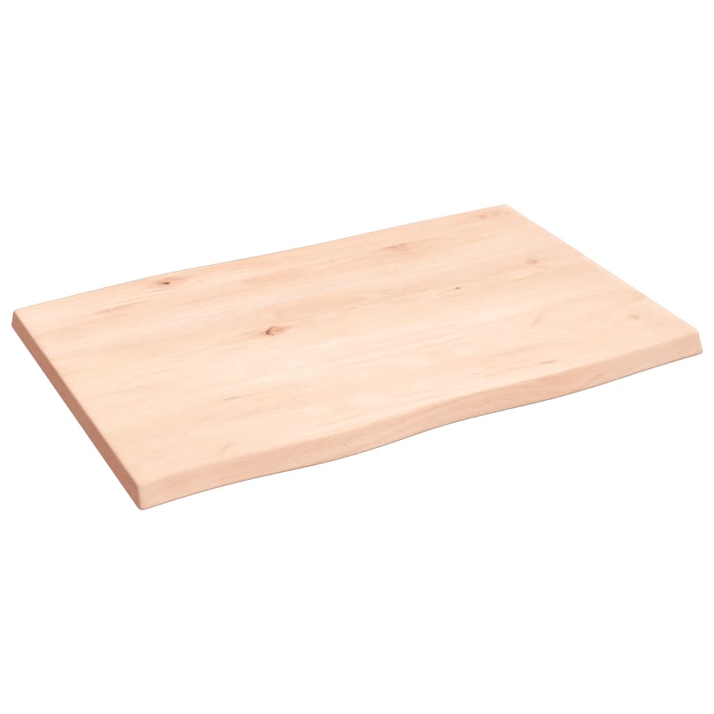 vidaXL Tischplatte 60x40x2 cm Massivholz Eiche Unbehandelt Baumkante