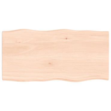 vidaXL Tischplatte 80x40x2 cm Massivholz Eiche Unbehandelt Baumkante