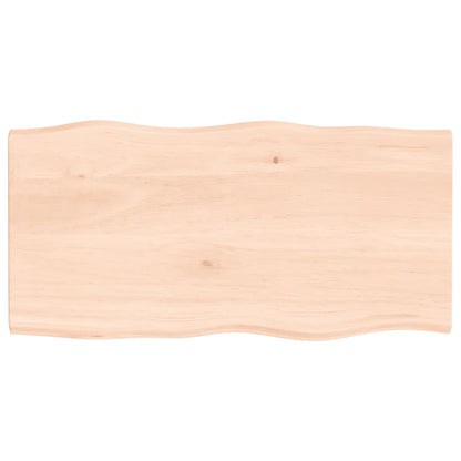 vidaXL Tischplatte 80x40x2 cm Massivholz Eiche Unbehandelt Baumkante
