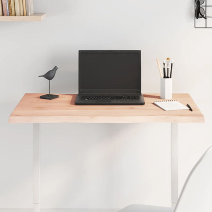 vidaXL Tischplatte 80x40x2 cm Massivholz Eiche Unbehandelt Baumkante
