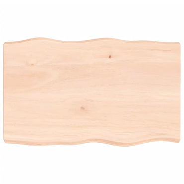 vidaXL Tischplatte 80x50x(2-6) cm Massivholz Unbehandelt Baumkante