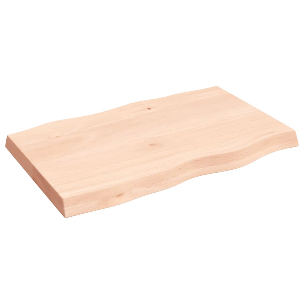 vidaXL Tischplatte 80x50x(2-6) cm Massivholz Unbehandelt Baumkante