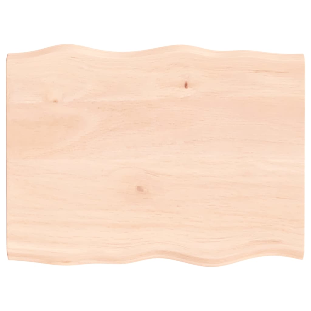 vidaXL Tischplatte 80x60x2 cm Massivholz Eiche Unbehandelt Baumkante