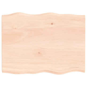vidaXL Tischplatte 80x60x2 cm Massivholz Eiche Unbehandelt Baumkante