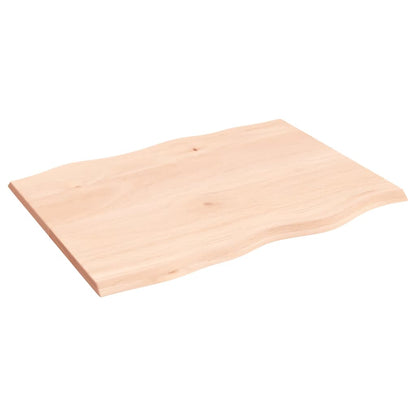 vidaXL Tischplatte 80x60x2 cm Massivholz Eiche Unbehandelt Baumkante