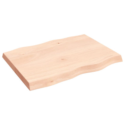 vidaXL Tischplatte 80x60x(2-6) cm Massivholz Unbehandelt Baumkante