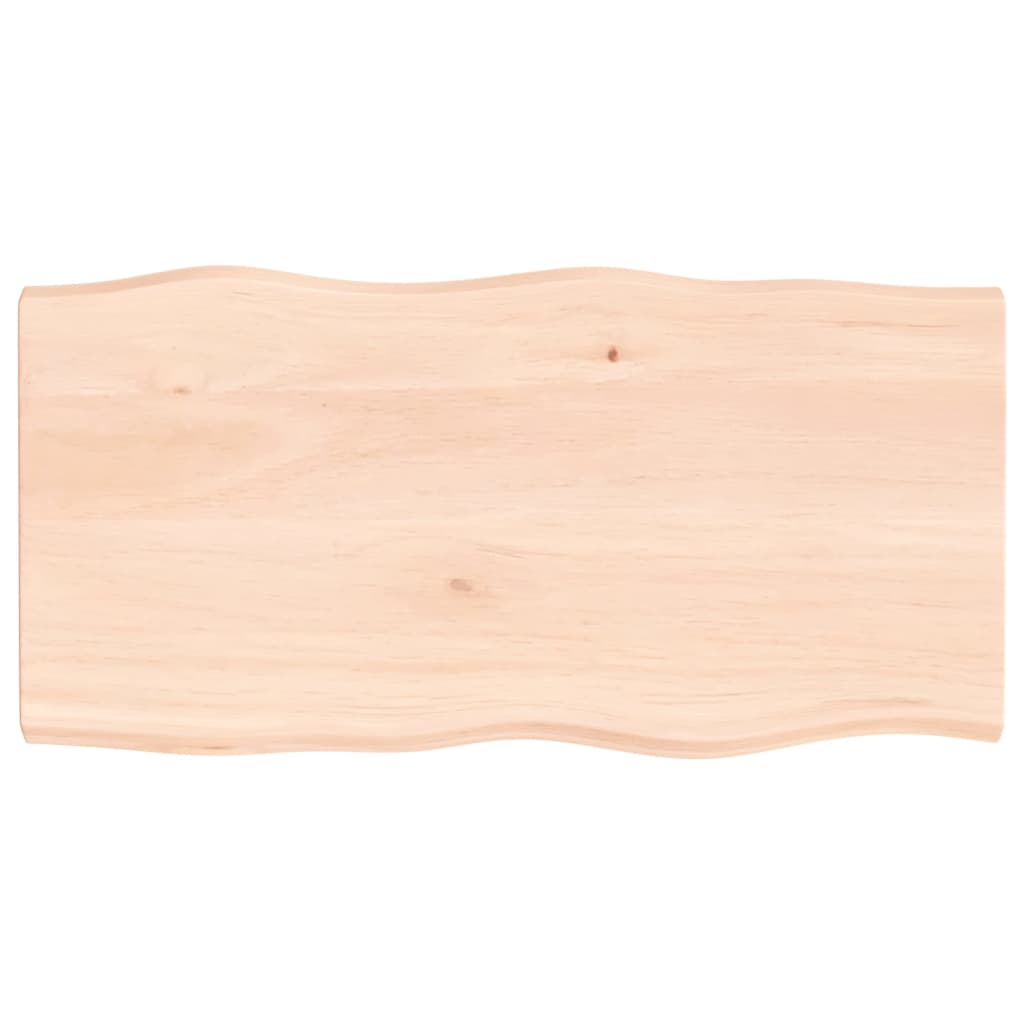 vidaXL Tischplatte 100x50x(2-4) cm Massivholz Unbehandelt Baumkante