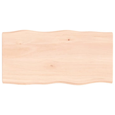 vidaXL Tischplatte 100x50x(2-4) cm Massivholz Unbehandelt Baumkante
