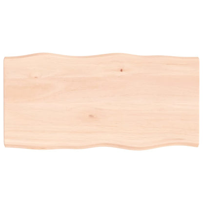 vidaXL Tischplatte 100x50x(2-4) cm Massivholz Unbehandelt Baumkante