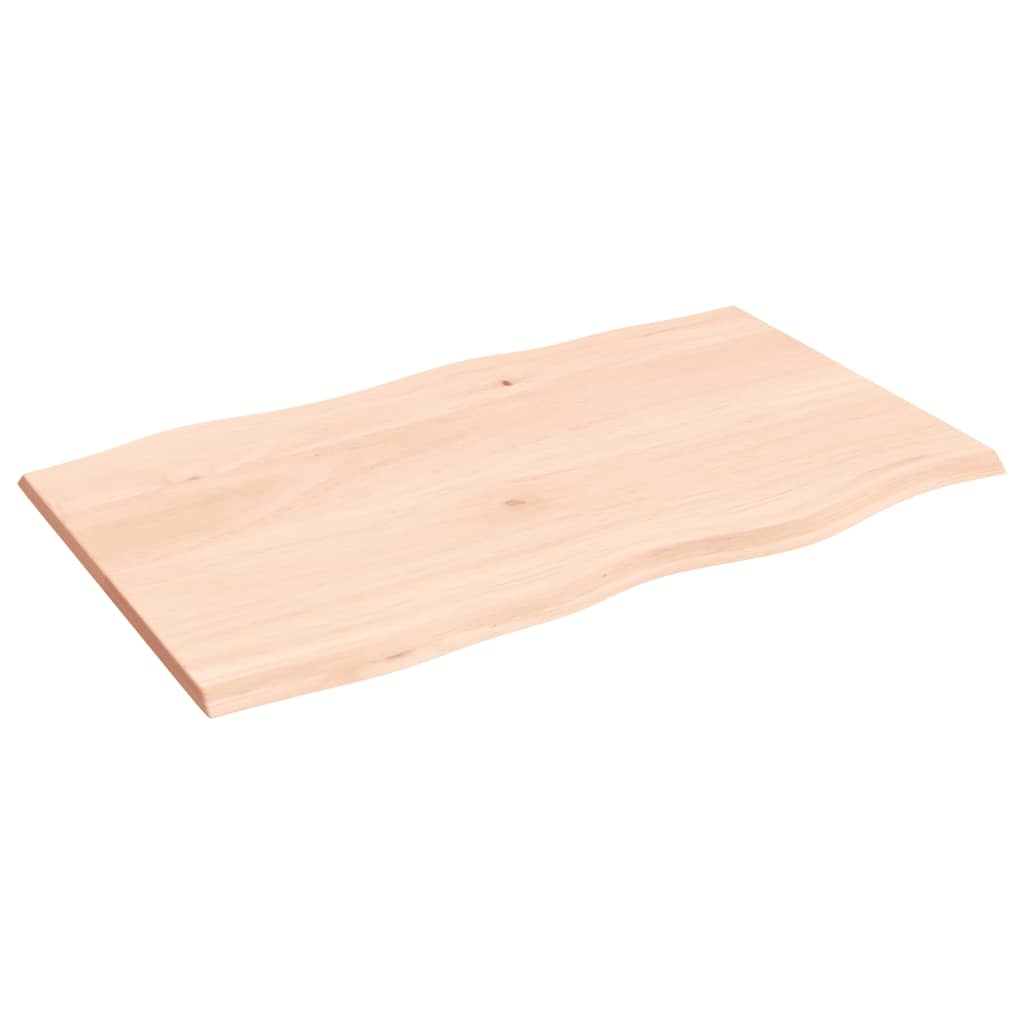 vidaXL Tischplatte 100x60x2 cm Massivholz Eiche Unbehandelt Baumkante