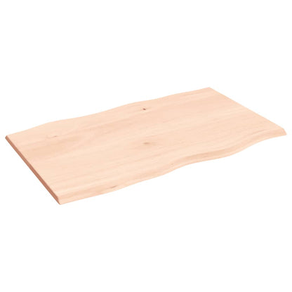 vidaXL Tischplatte 100x60x2 cm Massivholz Eiche Unbehandelt Baumkante