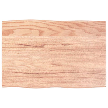 vidaXL Tischplatte 60x40x2 cm Massivholz Eiche Behandelt Baumkante