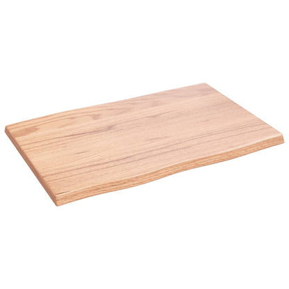 vidaXL Tischplatte 60x40x2 cm Massivholz Eiche Behandelt Baumkante