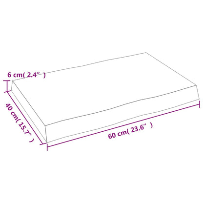 vidaXL Tischplatte 60x40x(2-6) cm Massivholz Behandelt Baumkante