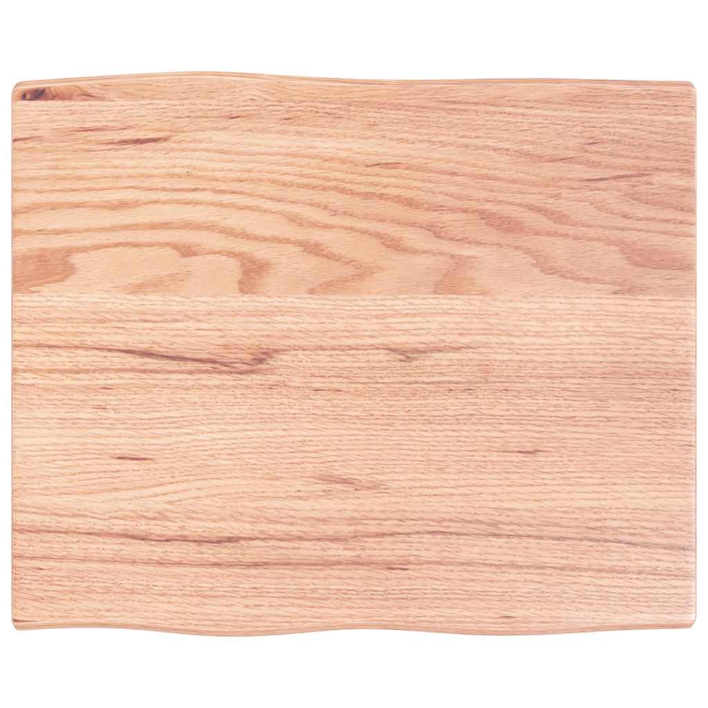 vidaXL Tischplatte 60x50x2 cm Massivholz Eiche Behandelt Baumkante