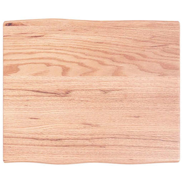 vidaXL Tischplatte 60x50x2 cm Massivholz Eiche Behandelt Baumkante