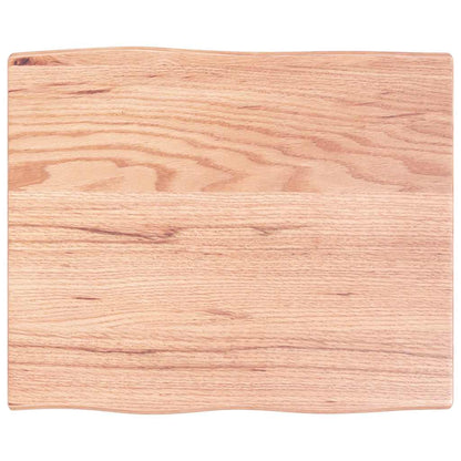 vidaXL Tischplatte 60x50x2 cm Massivholz Eiche Behandelt Baumkante