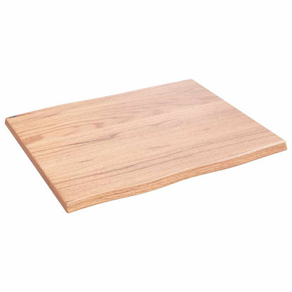vidaXL Tischplatte 60x50x2 cm Massivholz Eiche Behandelt Baumkante