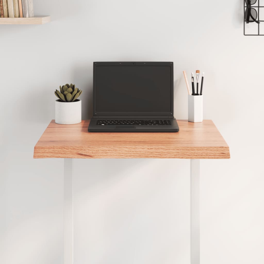 vidaXL Tischplatte 60x50x(2-4) cm Massivholz Behandelt Baumkante