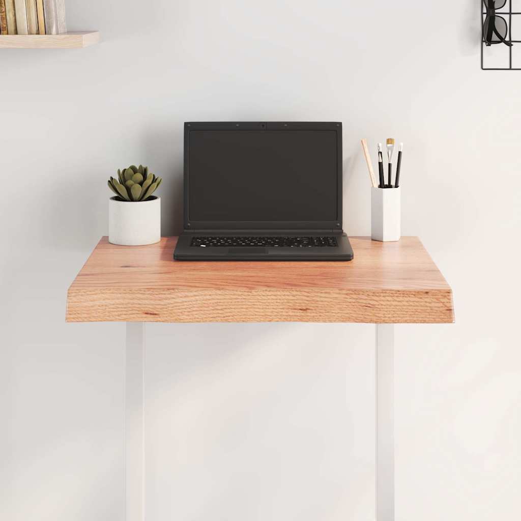 vidaXL Tischplatte 60x50x(2-6) cm Massivholz Behandelt Baumkante