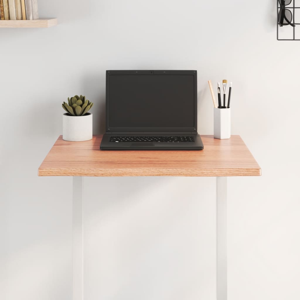 vidaXL Tischplatte 60x60x2 cm Massivholz Eiche Behandelt Baumkante