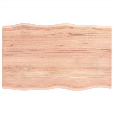 vidaXL Plateau de table 80x50x2 cm en chêne massif traité avec bord naturel