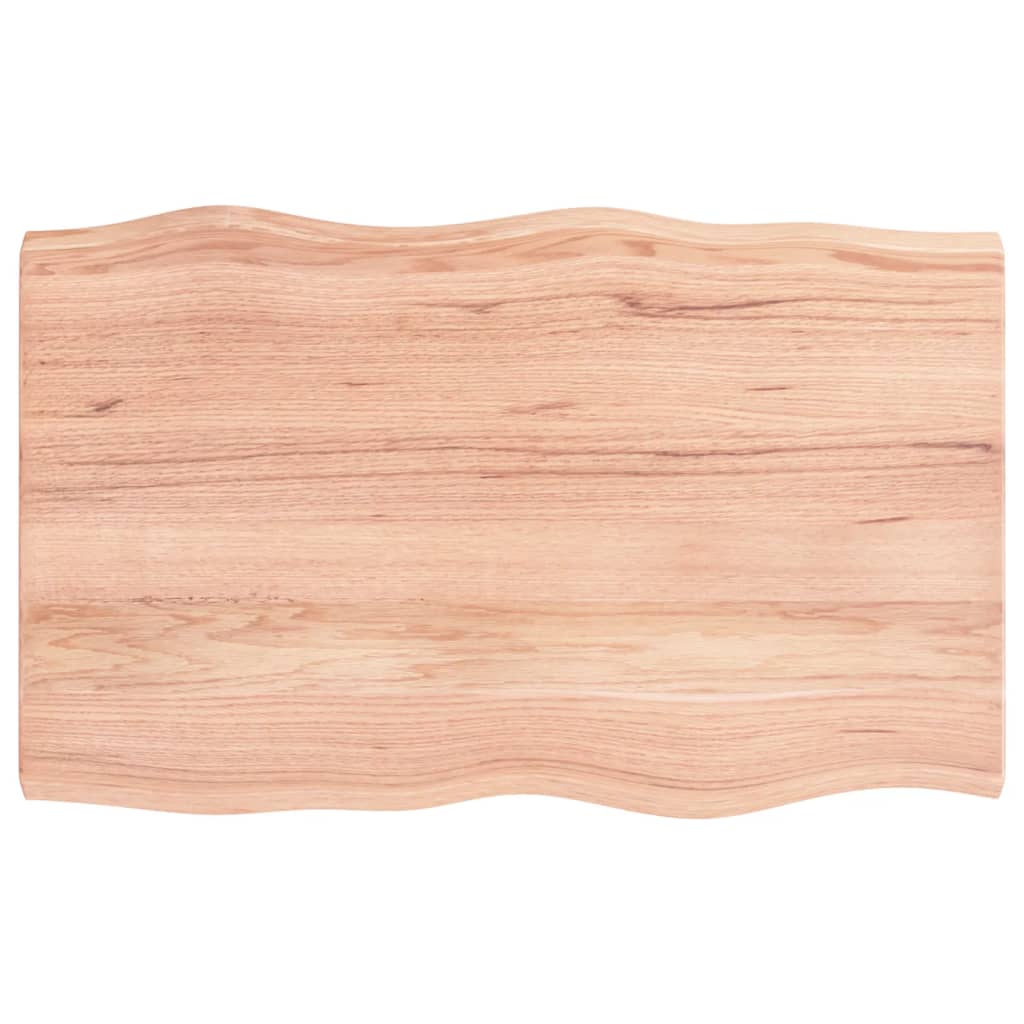 vidaXL Plateau de table 80x50x(2-4) cm bois massif traité avec bord naturel