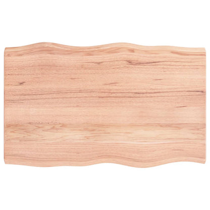 vidaXL Plateau de table 80x50x(2-4) cm bois massif traité avec bord naturel