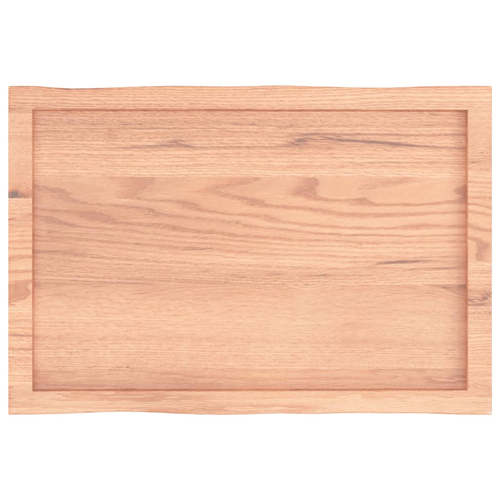 vidaXL Plateau de table 80x50x(2-4) cm bois massif traité avec bord naturel
