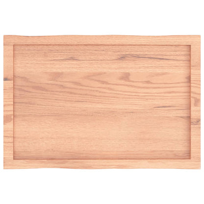 vidaXL Plateau de table 80x50x(2-4) cm bois massif traité avec bord naturel