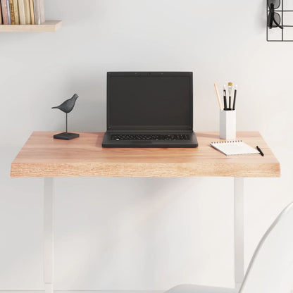 vidaXL Plateau de table 80x50x(2-4) cm bois massif traité avec bord naturel