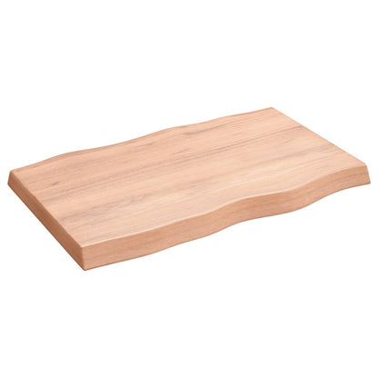 vidaXL Plateau de table 80x50x(2-6) cm Bois massif traité Bords naturels