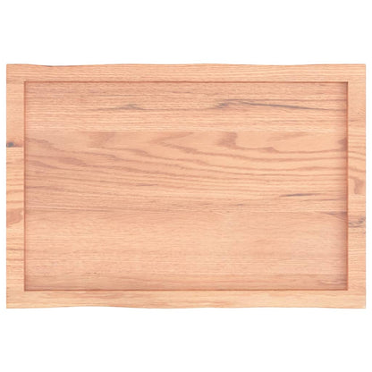 vidaXL Plateau de table 80x50x(2-6) cm Bois massif traité Bords naturels