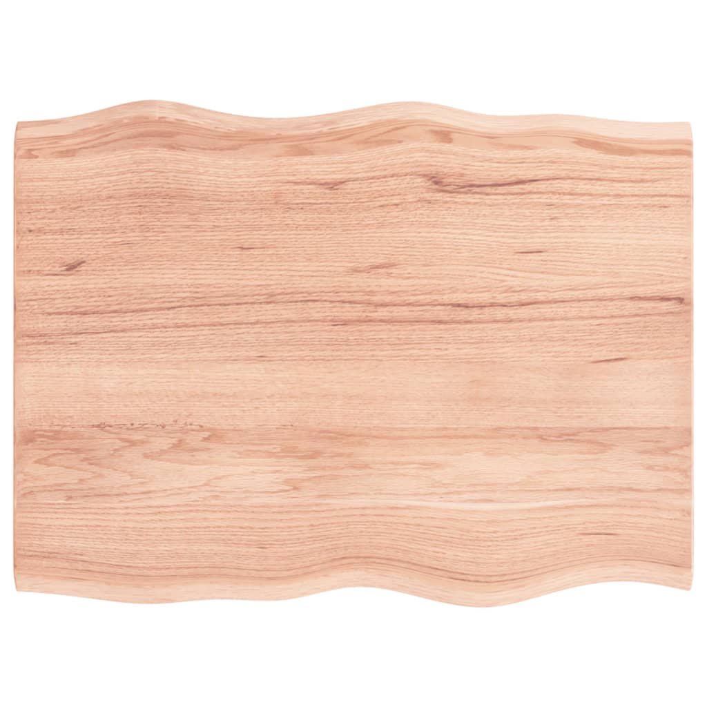 vidaXL Plateau de table 80x60x2 cm en chêne massif traité, bords naturels
