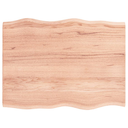 vidaXL Plateau de table 80x60x2 cm en chêne massif traité, bords naturels