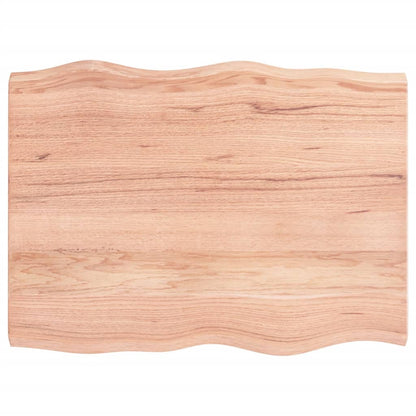 vidaXL Plateau de table 80x60x(2-4) cm Bois massif traité Bords naturels
