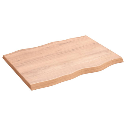 vidaXL Plateau de table 80x60x(2-4) cm Bois massif traité Bords naturels