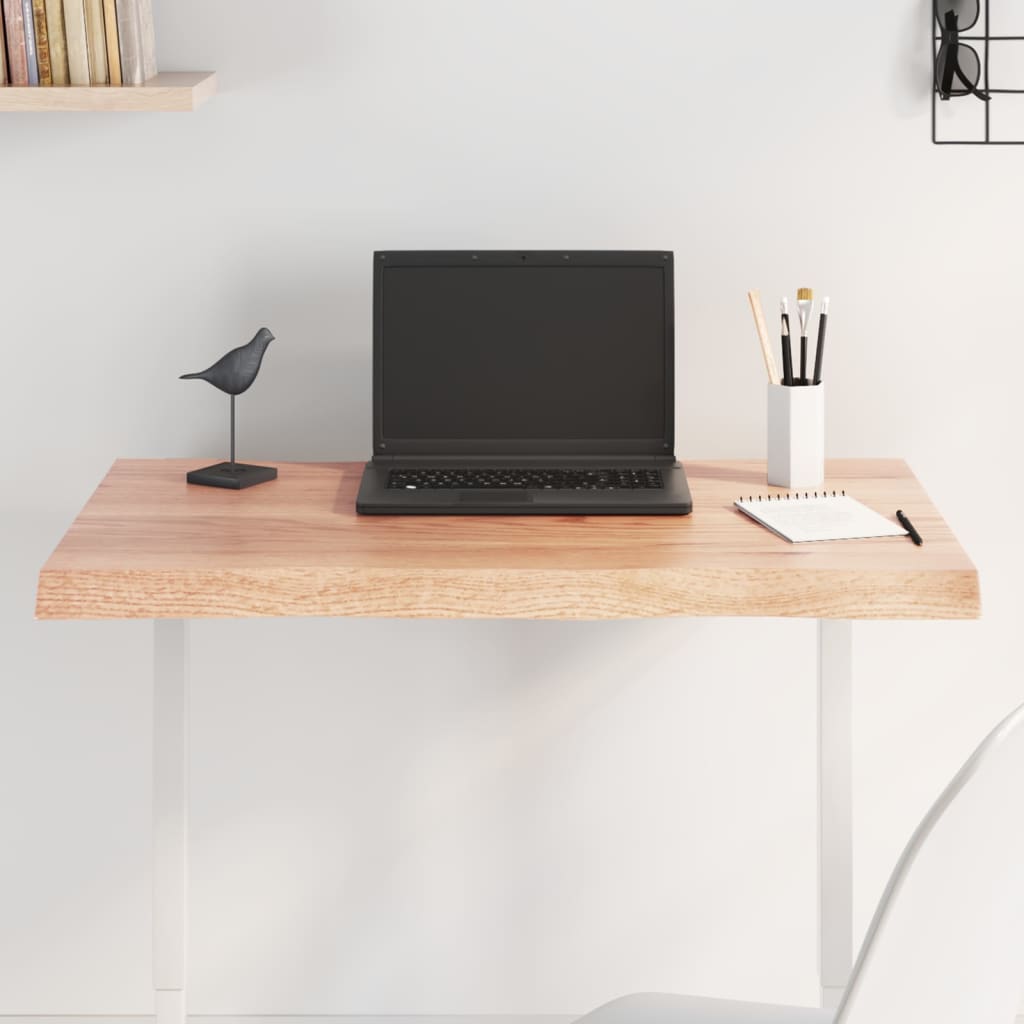 vidaXL Plateau de table 80x60x(2-4) cm Bois massif traité Bords naturels