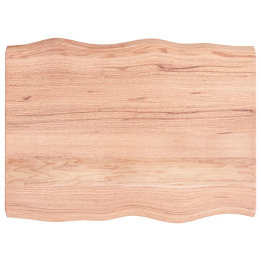 vidaXL Plateau de table 80x60x(2-6) cm en bois massif traité avec bords naturels