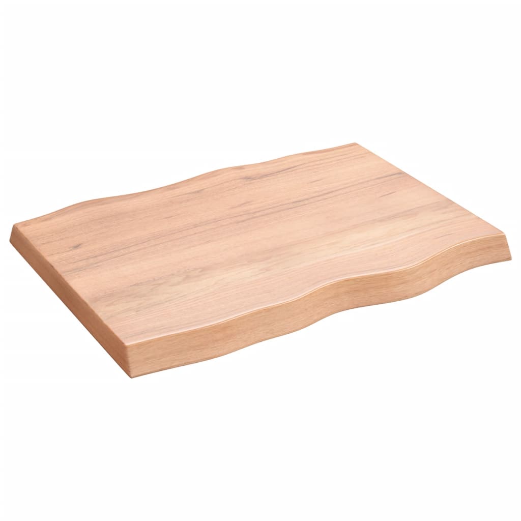 vidaXL Plateau de table 80x60x(2-6) cm en bois massif traité avec bords naturels