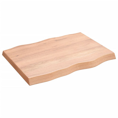 vidaXL Plateau de table 80x60x(2-6) cm en bois massif traité avec bords naturels